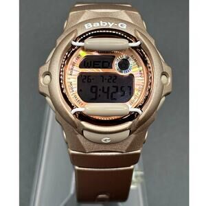 Casio Baby-G BG169G-4 Bronze Rose Gold Digital Women's Watch NIB Discontinued